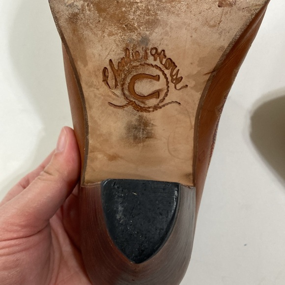 Lucchese Charlie 1 Horse Western Heeled Mules Pecan Brown Leather Size 8 - Picture 11 of 14